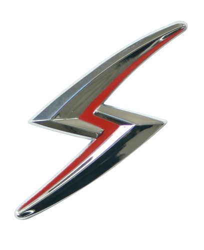 Emblema 3D cromato bicolore - Saetta