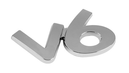 Emblema 3D cromato - V6