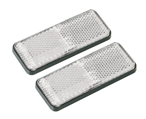 Euro-Norm, catarifrangenti rettangolari - 90x35 mm - Bianco