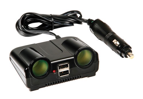Power Center, presa accendisigari doppia con USB, 12/24V