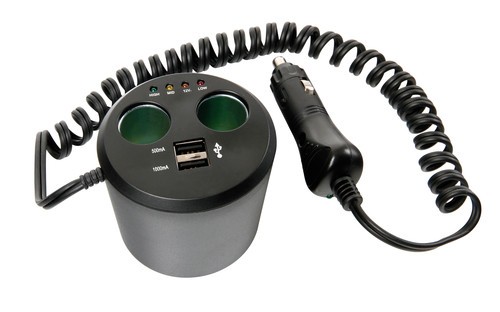 Power Cup 3 in 1, presa accendisigari multipla e tester batteria 1 12V+USB