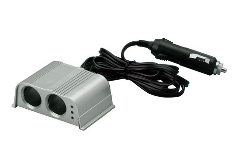 Silver, presa accendisigari doppia con prolunga, 12V
