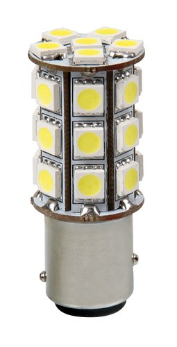 12V Hyper-Led 81 - 27 SMD x 3 chips - (P21/5W) - BAY15d - 1 pz  - D/Blister - Bianco