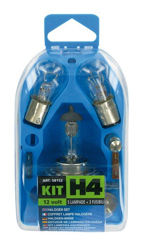 Kit lampade di ricambio 8 pz, alogena H4 - 12V