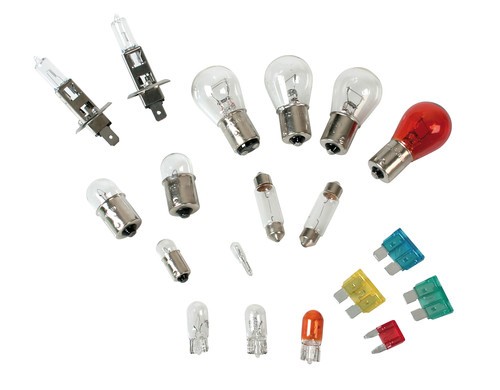 Kit lampade di ricambio 19 pz, alogena 2xH1 - 12V