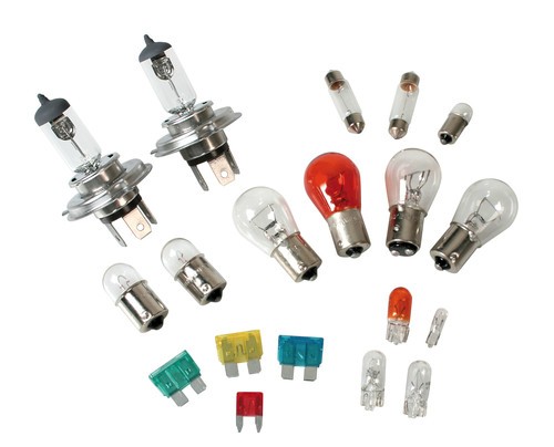 Kit lampade di ricambio 19 pz, alogena 2xH4 - 12V