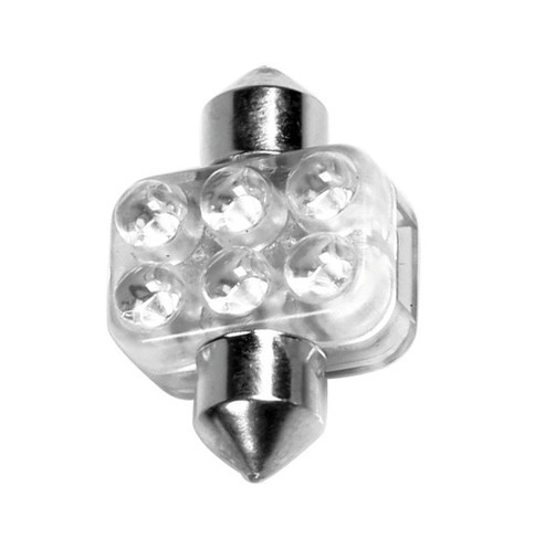 12V Lampada siluro 6 Led - 18x31 mm - SV8,5-8 - 1 pz  - D/Blister - Blu