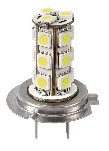 12V Hyper-Led 54 - 18 SMD x 3 chips - (H7) - PX26d - 2 pz  - Scatola Plast. - Bianco