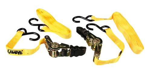Pro-Safe, set 2 nastri tensori con cricchetto a doppio gancio “S” cm 500