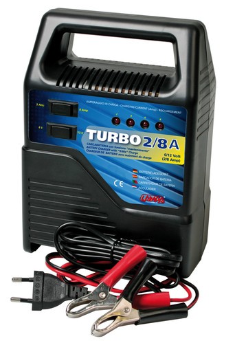 Turbo 2/8 A, caricabatteria 6/12V