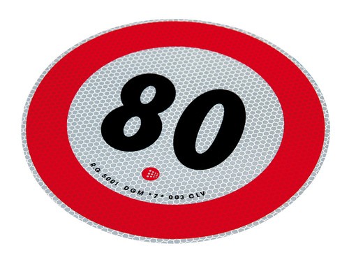 Contrassegno limite velocità omologato EU - 80 Km/h
