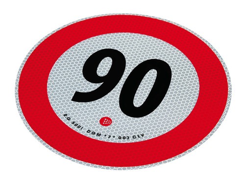 Contrassegno limite velocità omologato EU - 90 Km/h
