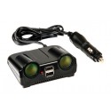 presa accendisigari doppia con USB, 12/24V, Power Center