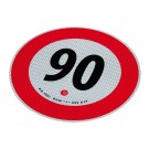 Contrassegno limite velocità omologato EU - 90 Km/h